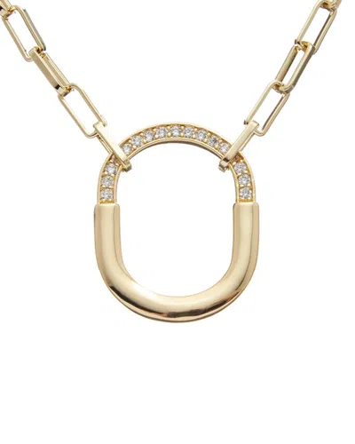 Juvell 18k Plated Cz Link Necklace In Gold