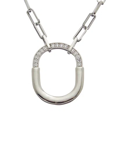 Juvell 18k Plated Cz Link Necklace In Metallic
