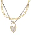 Juvell 18k Plated Cz Link Necklace In Gold