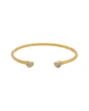 Juvell 18k Plated Cz Mesh Heart Bangle Bracelet