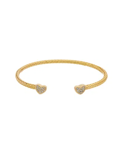 Juvell 18k Plated Cz Mesh Heart Bangle Bracelet