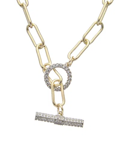 Juvell 18k Plated Cz Paperclip Necklace