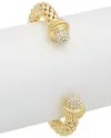 Juvell 18k Plated Cz Popcorn Mesh Cuff Bracelet