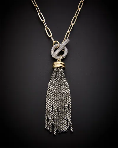 Juvell 18k Plated Cz Toggle Necklace In Neutral