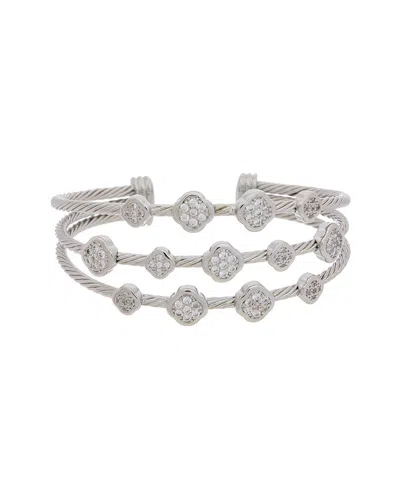 Juvell 18k Plated Cz Twisted Cable Bangle Bracelet