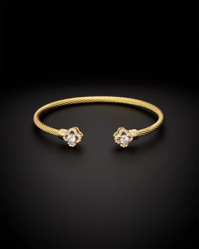 Juvell 18k Plated Cz Twisted Cable Bangle Bracelet
