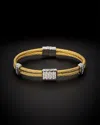 Juvell 18k Plated Cz Twisted Mesh Bangle Bracelet