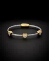 Juvell 18k Plated Cz Twisted Mesh Bangle Bracelet