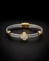 Juvell 18k Plated Cz Twisted Mesh Bangle Bracelet