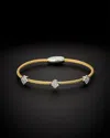 Juvell 18k Plated Cz Twisted Mesh Bangle Bracelet
