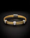 Juvell 18k Plated Cz Twisted Mesh Bangle Bracelet