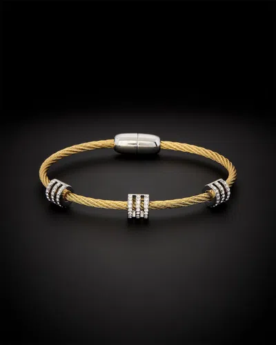 Juvell 18k Plated Cz Twisted Mesh Bangle Bracelet