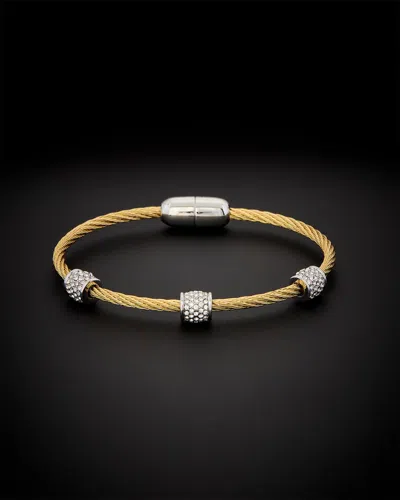 Juvell 18k Plated Cz Twisted Mesh Bangle Bracelet