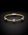 Juvell 18k Plated Cz Twisted Mesh Bangle Bracelet