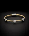 Juvell 18k Plated Cz Twisted Mesh Bangle Bracelet