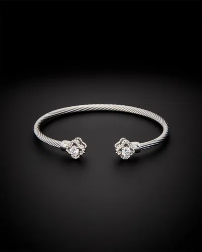 Juvell 18k Plated Cz Twisted Mesh Bangle Bracelet