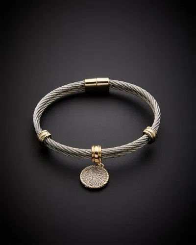 Juvell 18k Plated Cz Twisted Mesh Bangle Bracelet In Neutral
