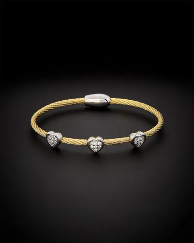 Juvell 18k Plated Cz Twisted Mesh Bangle Bracelet