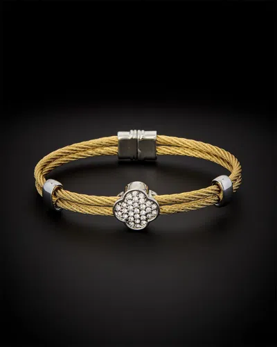 Juvell 18k Plated Cz Twisted Mesh Bangle Bracelet
