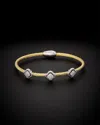 Juvell 18k Plated Cz Twisted Mesh Bangle Bracelet