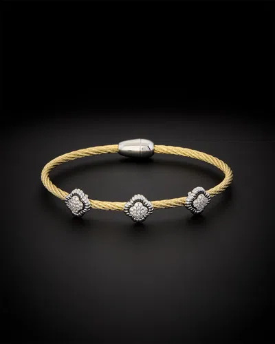Juvell 18k Plated Cz Twisted Mesh Bangle Bracelet