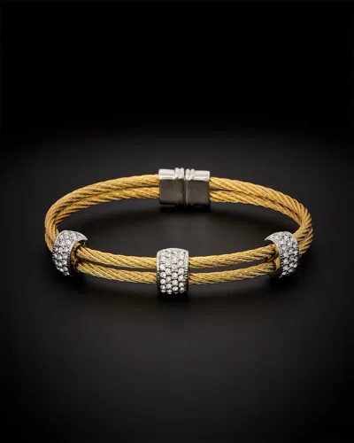 Juvell 18k Plated Cz Twisted Mesh Bangle Bracelet In No Color