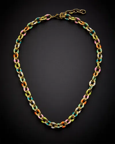 Juvell 18k Plated Enamel Link Necklace