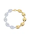 Juvell 18k Plated Enamel Puffed Mariner Bracelet