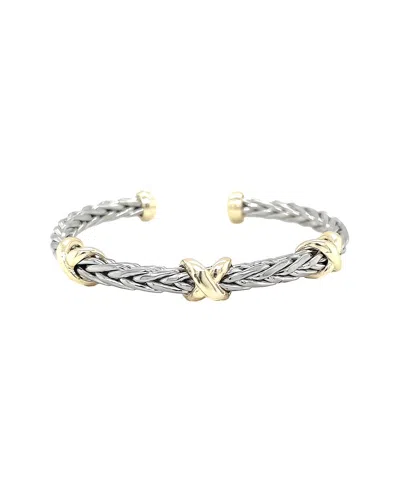 Juvell 18k Plated Fancy Bangle Bracelet In Metallic
