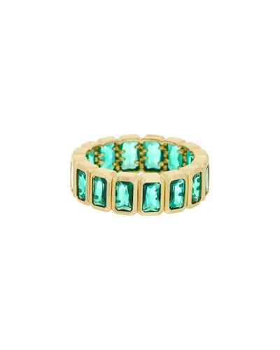 Juvell 18k Plated Green Topaz Ring In Gold