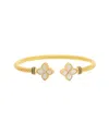 Juvell 18k Plated Mother-of-pearl Cz Twisted Cable Bangle