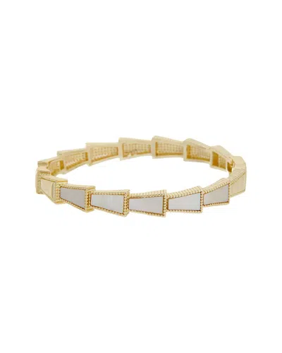 Juvell 18k Plated Pearl Bangle Bracelet In Neutral