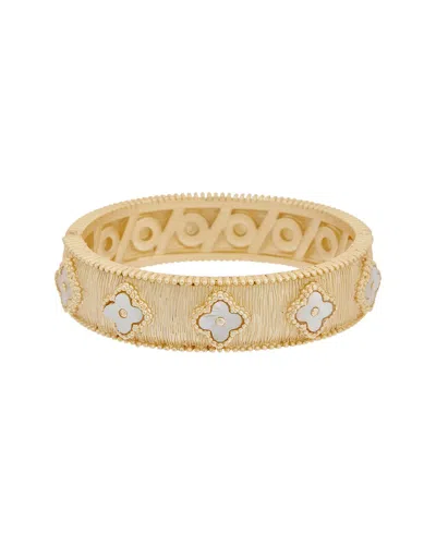 Juvell 18k Plated Pearl Bangle Bracelet In Gold
