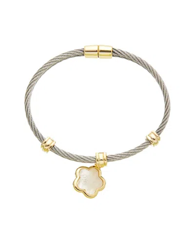 Juvell 18k Plated Pearl Bracelet In Metallic