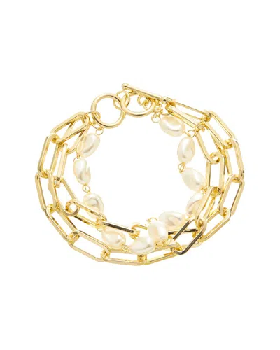 Juvell 18k Plated Pearl Bracelet In Multi