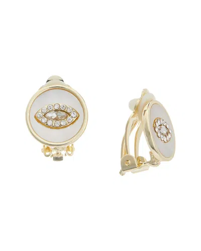 Juvell 18k Plated Pearl Cz Earrings In Gold