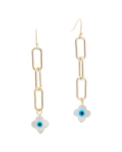 Juvell 18k Plated Pearl Evil Eye Dangle Earrings