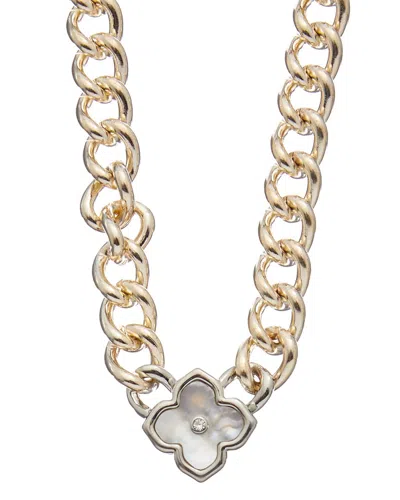 Juvell 18k Plated Pearl Link Necklace In Gold