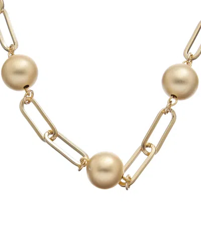 Juvell 18k Plated Pearl Link Necklace In Gold