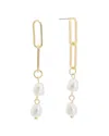 Juvell 18k Plated Pearl Paperclip Drop Earrings