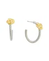 Juvell 18k Plated Diamond Pearl Studs