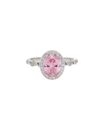 Juvell 18k Plated Pink Topaz Cz Ring In Metallic