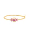 Juvell 18k Plated Red Garnet Cz Bangle Bracelet