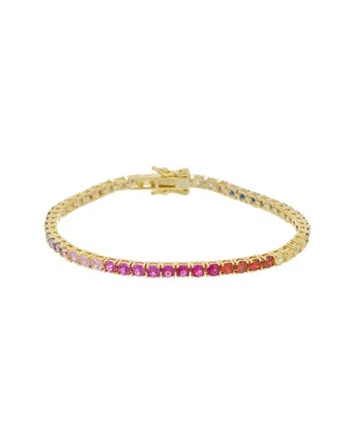 Juvell 18k Plated Red Topaz Bangle Bracelet In Gold