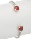 Juvell 18k Plated Red Topaz Twisted Cable Bangle