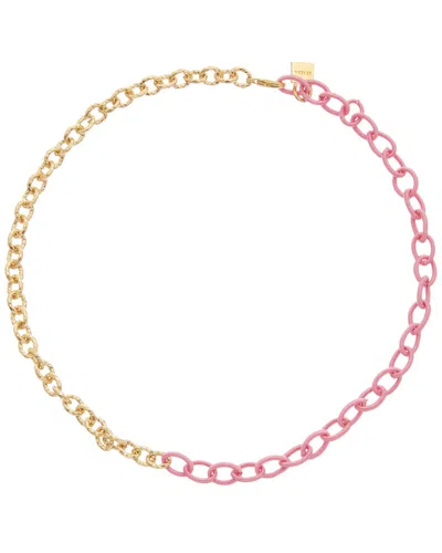 Juvell 18k Plated Silk Link Necklace In Gold
