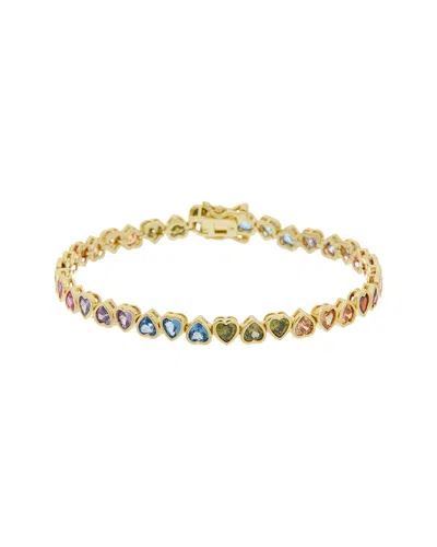 Juvell 18k Plated Topaz Bangle Bracelet In Gold