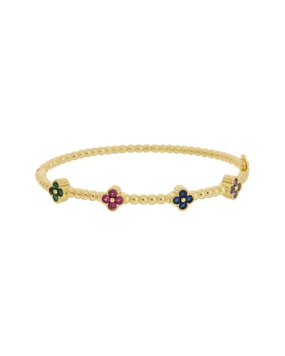 Juvell 18k Plated Topaz Bangle Bracelet In Gold