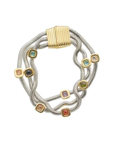 Juvell 18k Plated Topaz Bracelet In Metallic