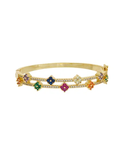 Juvell 18k Plated Topaz Cz Bangle Bracelet In Multi